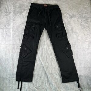 Matchstick Cargo Pants Black Military Streetwear Utility Tech Mens Size 30x32